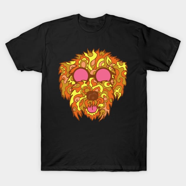 Cool Cockapoo in Browns and Yellows T-Shirt by TimeTravellers